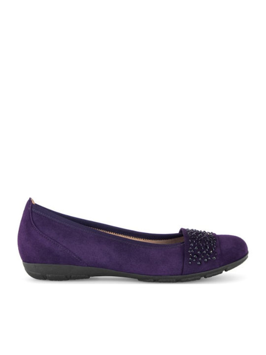 Gabor Anatomic Leather Ballerinas Purple