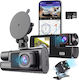 Full Hd 1080p Dashboard Triple Camera Visionhub Wifi Adjustable G-sensor Mobile App Night Vision Loop Recording 170° Wide Angle 2.0 Inch Ips Screen Dvr Front Camera