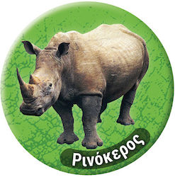 Round Magnet Animals 9 Rhinoceros