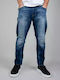 Herren Jeanshose Gekürzt Elastisch Blue Denim