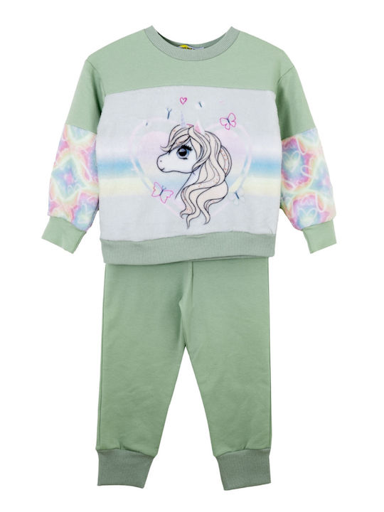 Kids Sweatpants Set Light Green 2pcs