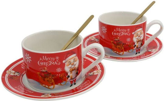 Fylliana Santa Claus Коледна Чаша Керамична Червен Коледно Чаша Керамично Червен Д8.5xШ11см.
