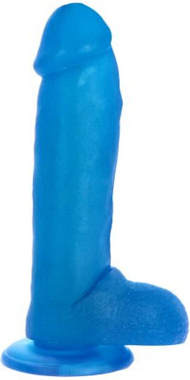 Toyz4lovers Glass Dildo with Balls and Suction Cup Blue 31cm