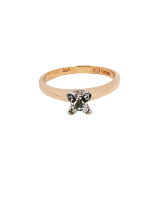 Kosmima1 Damen Ring mit Zirkonia aus Gold 14K