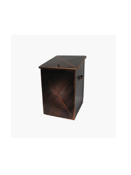 GTMED Μεταλλικό Κουτί Αποθήκευσης Ξύλων 32x50x40cm Χάλκινο