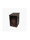 GTMED Metallic Box Wood Storage 32x50x40cm Brown