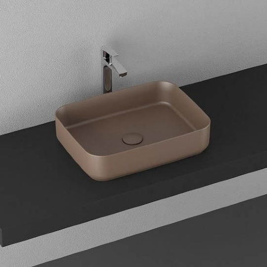 Isvea Επικαθήμενος Νιπτήρας Πορσελάνης 50x36cm Taupe