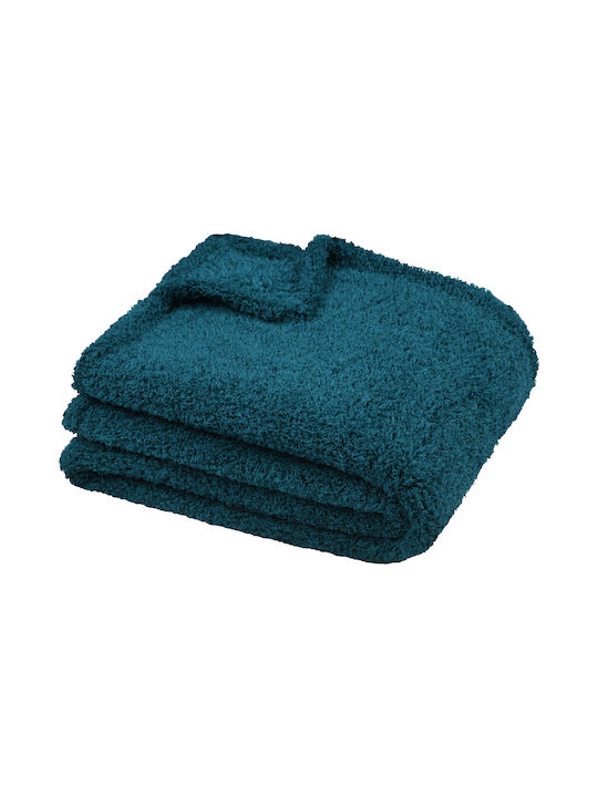 S-f Montreal Blanket Fleece Sofa 130x160cm Petrol Blue