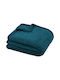 S-f Montreal Blanket Fleece Sofa 130x160cm Petrol Blue