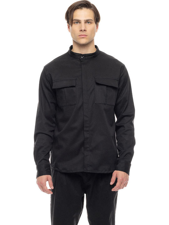 Long Sleeve Denim Overshirt Black