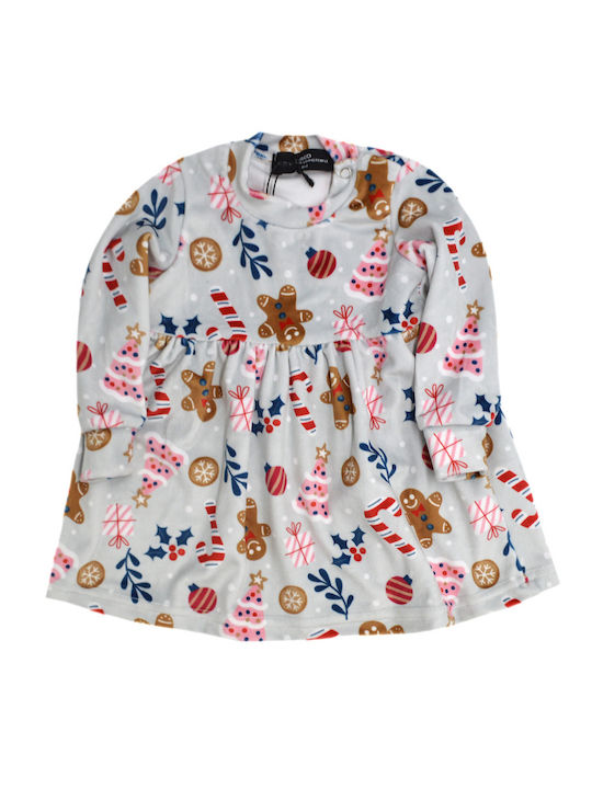 Kinderkleid Langärmelig Samt Gray