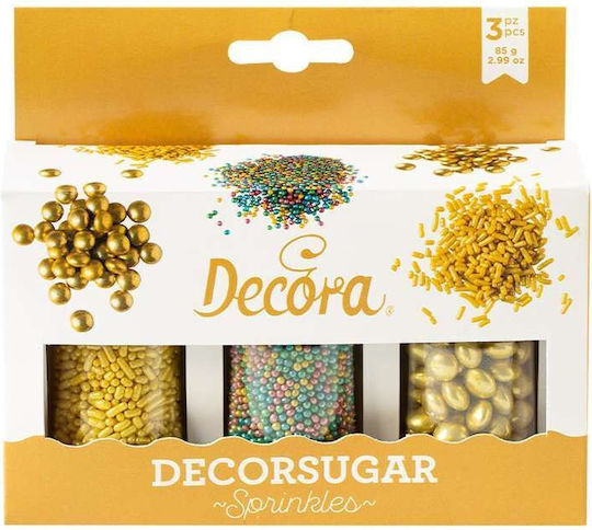 Essbare goldene mehrfarbige Dekorationen Set aus 3
