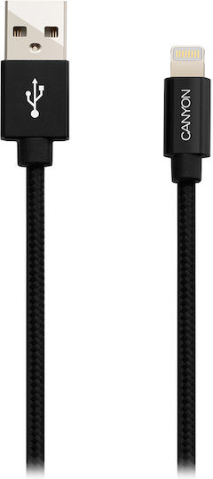 Canyon Lightning Charging Cable Mfi-3 Braided Apple Certified Length 1m Black