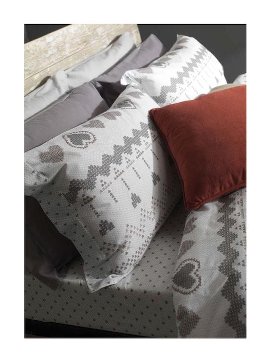 Amo La Casa Bettbezug-Set Einzelbett mit Kissenbezug 150x200 White