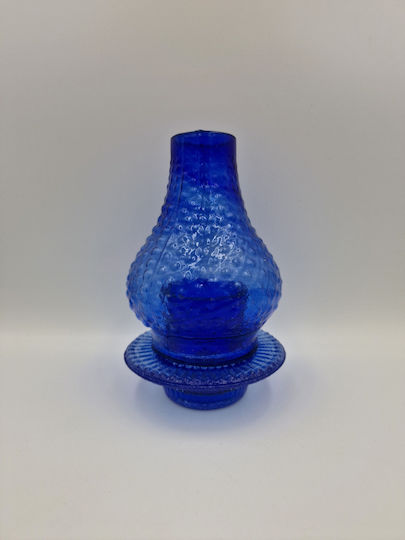 Tabletop Glass Oil Lamp Spotted Blue Color