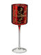Edelman Χριστουγεννιάτικο Γυάλινο Κηροπήγιο Κόκκινο 7x20εκ.