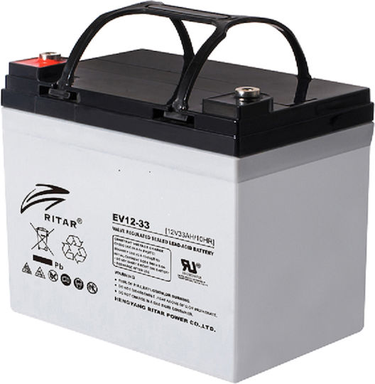 Оловна батерия за електрически превозни средства Ritar Ev12-33 12V 33 Ah 195 130 160 мм гел