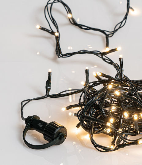 100 Lights LED 5m. Warm White in String 1pcs