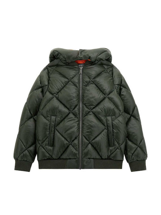 Kids' Bomber with Hood Khaki