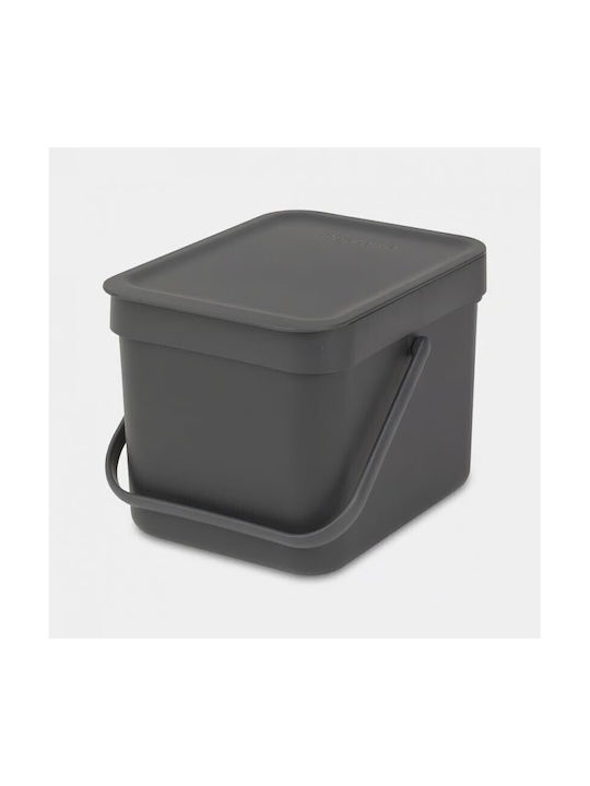 Brabantia Sort & Go Waste Bin Plastic Grey 6L