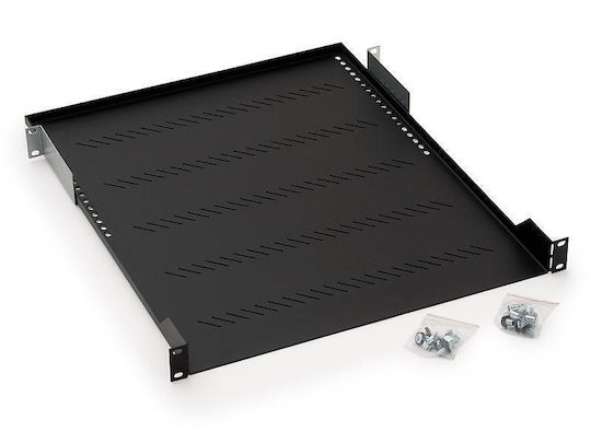 19'' Police Perforated 1u/850mm Max Load Capacity 80kg Integrated Supports Black Ral9005