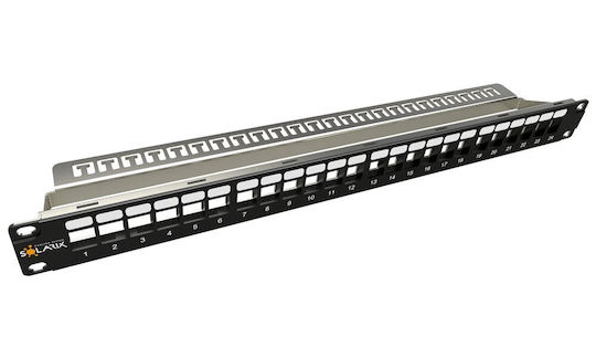 Solarix 19" Unbestücktes Modulares Patchpanel 24 Ports 1HE Sx24m-0-stp-bk-uni-n