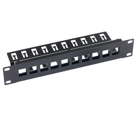 Triton 10' Modular Patch Panel 1u Up To 10 Keystone Jacks Opening 14.8x17.5mm