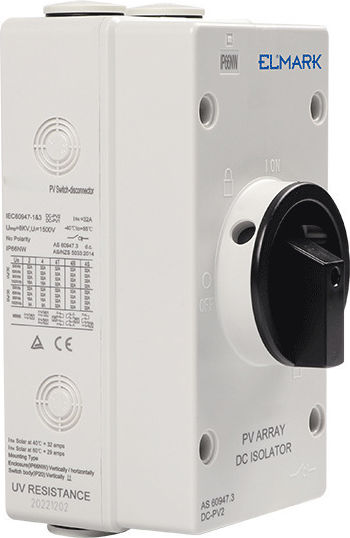 Elmark El-dc 2p/32a Dc Isolator 2 Series-1 String Ip65