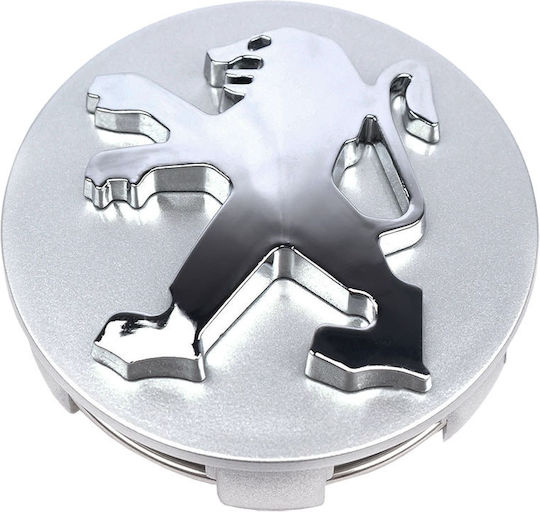 Wheel Center Cap Peugeot with 60mm Internal Diameter Silver 1pc