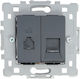Elmark Einzeln Netzwerksteckdose RJ45 Ohne Rahmen In Schwarz Farbe 1646