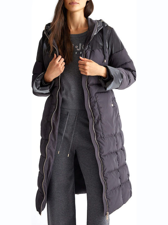 Magnete Kurz Damen Puffer Jacke für Winter Dark Grey