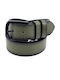 Wide Men's Belt Leather Green