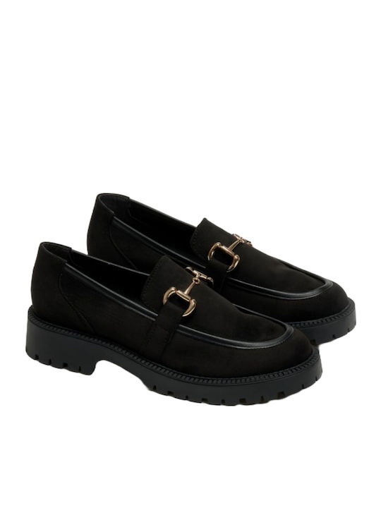 J&C Suede Damen Mokassins in Schwarz Farbe