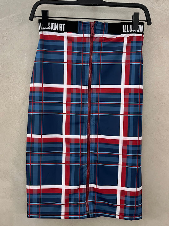 Midi Fustă Carou Tartan Blue