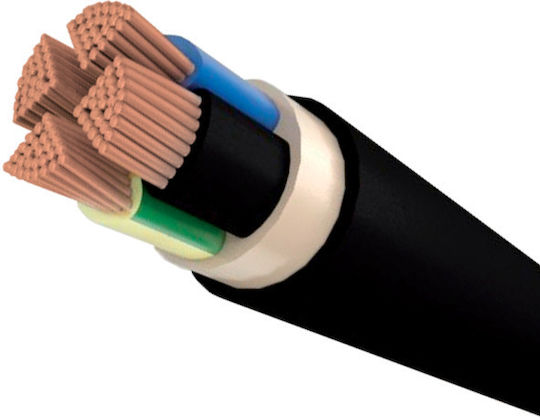 Elmark Καλώδιο Ρεύματος τύπου NYY με Διατομή 4x16mm² σε Μαύρο Χρώμα 1m