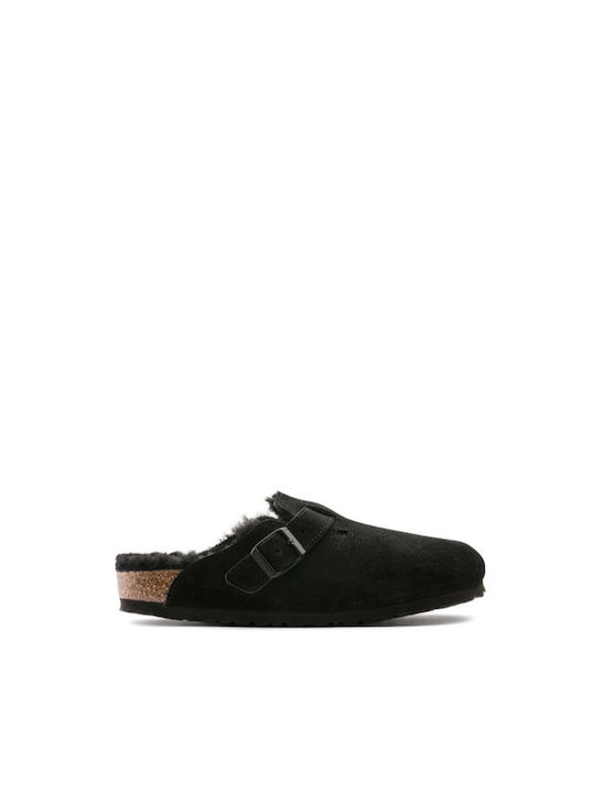 Birkenstock Boston Din piele Sabot Negre