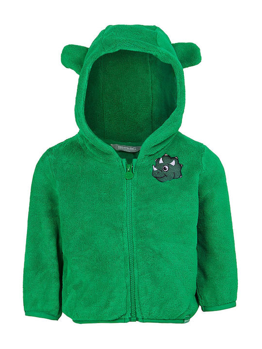 Παιδική Ζακέτα Fleece με Κουκούλα Πράσινη