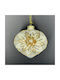 Hanging Flower Glass Christmas Tree Ornament White 10x11cm with Spangly