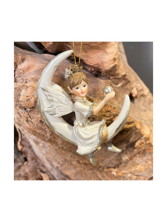 Hanging Figure Ornament Ceramic Gold