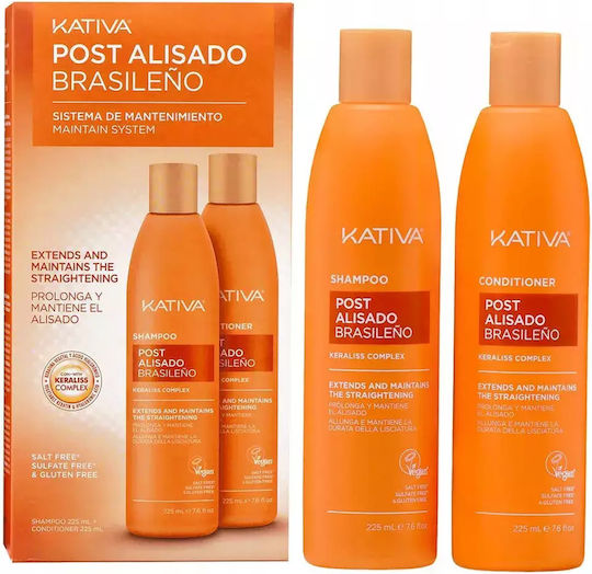 Kativa Professional Post Σετ Περιποίησης Μαλλιών για Ισιωτική για Όλους τους Τύπους με Σαμπουάν και Conditioner 2τμχ