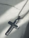 Black Men's Cross from Steel with Chain