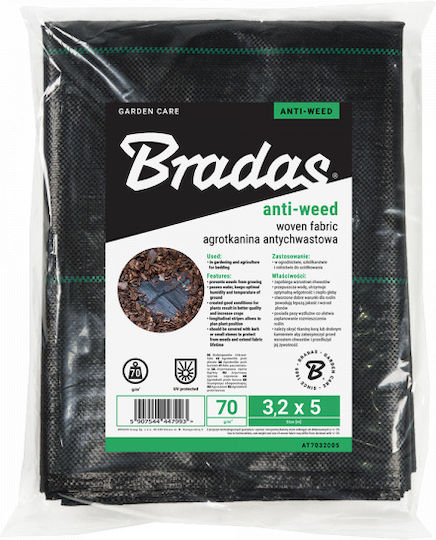 Anti-weed Woven Pp Black Uv 70g 0.6 X 10m