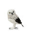 Christmas Figure Owl White Height 21cm Διακοσμητική