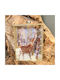 Hanging Ornament Fawn Glass Gold 9x12cm with Glitter