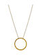 Kettenhalskette Stahl Gold Glieder