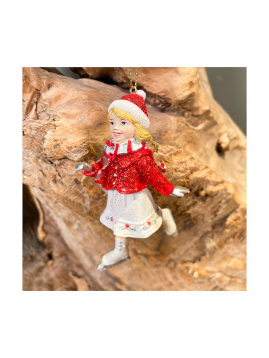 Hanging Figure Ornament Ceramic Red