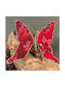 Hanging Butterfly Ornament Red with Sequins 23x24cm