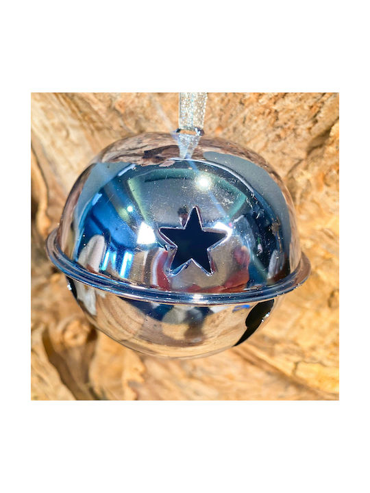 Hanging Bell Ornament Metallic Blue