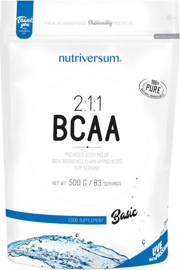 Nutriversum Bcaa 2:1:1 Powder 500 Γραμμάρια Χωρίς Γεύση