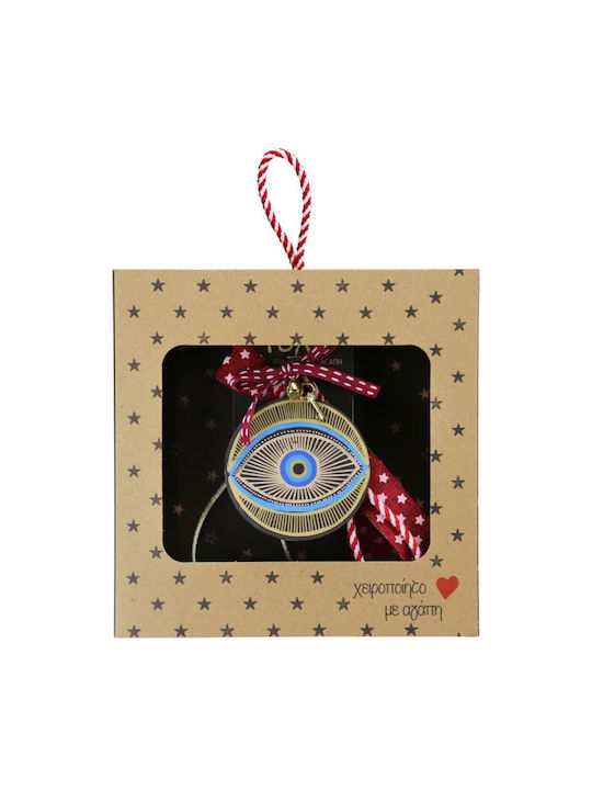 Synchronia Handmade Hanging Lucky Charm Burner Gold made of Wood 17.5x18cm 1pcs